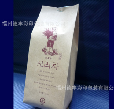 厂家直销新款环保大麦茶牛皮纸袋 批发多款茶叶密封包装纸袋