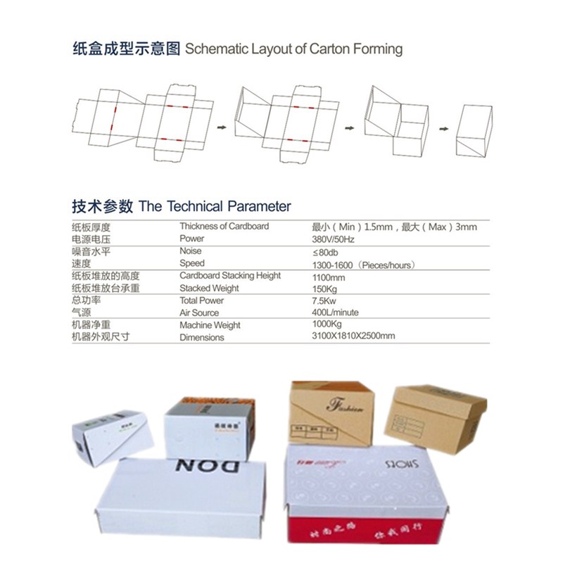 瑞科高速全自动连体盒成型机（鞋盒机）带盖盒整理功能图2