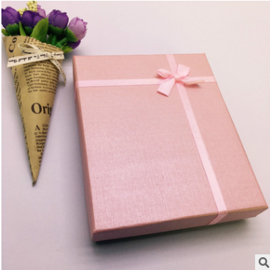 厂家直销天地盖硬盒子 特种纸硬板纸礼品包装盒 粉色蝴蝶结礼物盒
