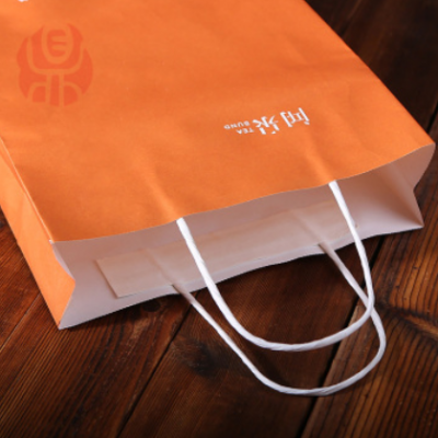 白牛皮伴手礼品袋 茶叶包装单色手拎袋 手提纸袋印刷定做logo