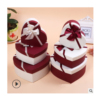 韩式蝴蝶结心形礼品盒空盒礼品丝巾包装盒巧克力盒子纸盒定做批发