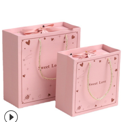 粉色蝴蝶结创意翻盖包装盒现货 母亲节口红饰品礼品生日礼物盒子