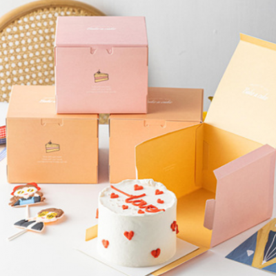 生日蛋糕盒 七夕情人节礼物送男女朋友4寸6寸包装盒西点烘焙包装