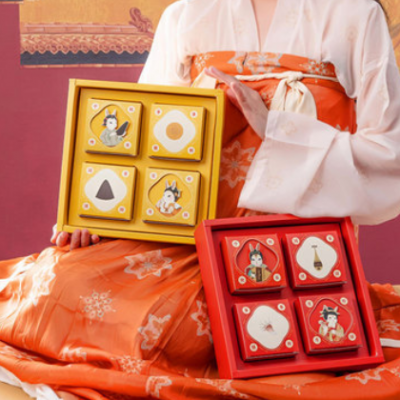 月饼礼盒空盒高档手提新款传统红色创意中秋节月饼包装盒子商用