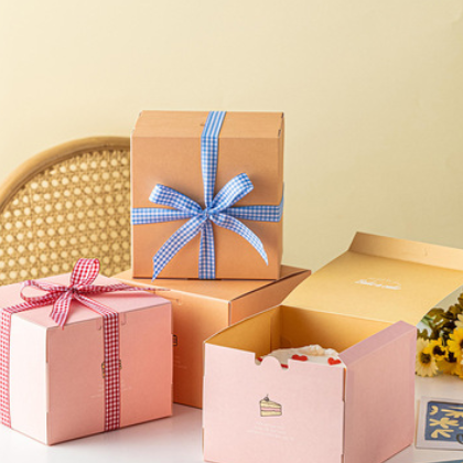 生日蛋糕盒 七夕情人节惊喜创意4寸蛋糕盒包装盒西点烘焙包装盲盒