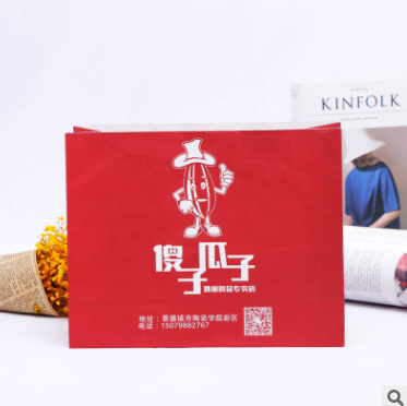 彩印牛皮纸手提袋 烘焙食品奶茶外卖打包袋 通用服装购物印logo