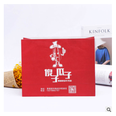 彩印牛皮纸手提袋 烘焙食品奶茶外卖打包袋 通用服装购物印logo