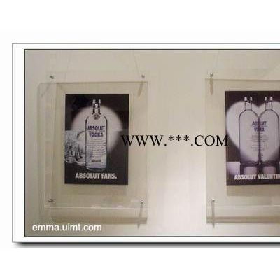 ,墙上壁挂式透明有机玻璃广告夹，海报架，促销广告框