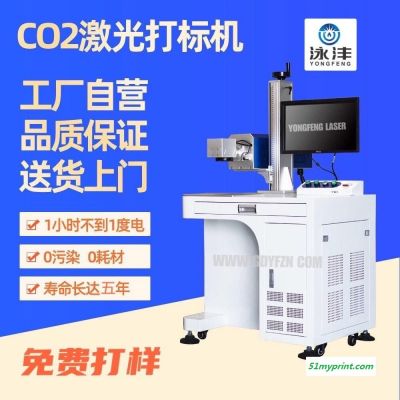 源头厂家泳沣智能直销CO2泳沣激光打标机，供应CO2激光打标机 竹木纸张亚克力皮革PC板刻字打标激光刻字机