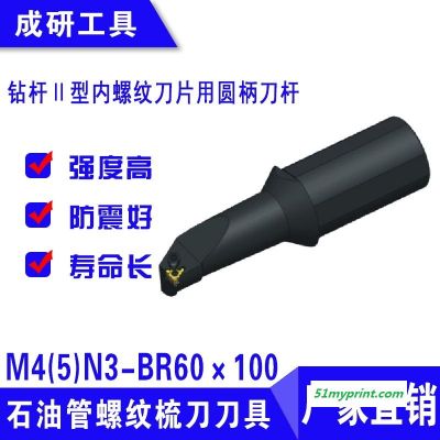 石油管螺纹梳刀刀具钻杆Ⅱ型内螺纹刀片用圆柄刀杆M4(5)N3-BR60×100