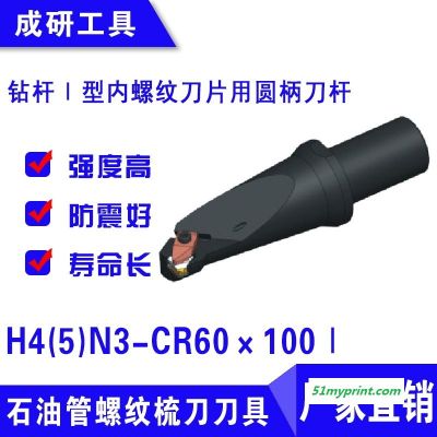 石油管螺纹梳刀刀具钻杆Ⅰ型内螺纹刀片用圆柄刀杆H4(5)N3-CR60×100Ⅰ