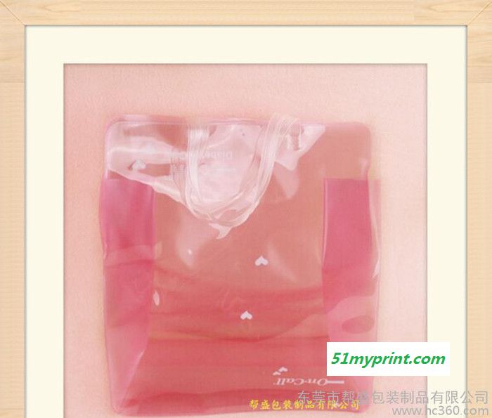 厂家定制PVC注油手提礼品包装袋 透明饰品手提袋 礼品促销手提袋