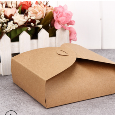 厂家批发定制手提外卖牛皮纸盒 食品折叠打包盒可加印logo