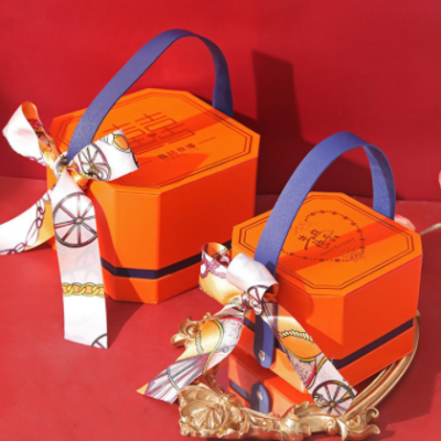 八角手提喜糖盒生日礼物盒礼品盒包装盒网红创意伴手礼盒空盒子