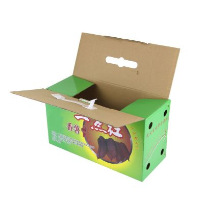 彩色五层长方形瓦楞纸盒水果包装盒手提定制干果核桃番薯特产礼盒